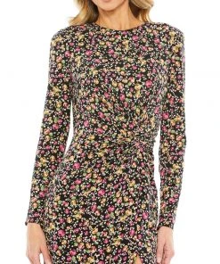 Ieena For Mac Duggal Floral Long Sleeve Midi Dress 5 Ieena For Mac Duggal Floral Long Sleeve Midi Dress
