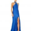 Ieena For Mac Duggal Shop For Asymmetrical Crisscross Halter Gown