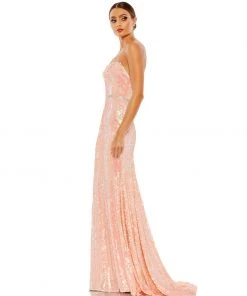 Ieena For Mac Duggal Sequined Strapless Rhinestone Belt Gown Shop For