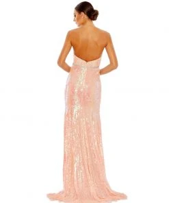 Ieena For Mac Duggal Sequined Strapless Rhinestone Belt Gown Shop For