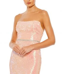 Ieena For Mac Duggal Sequined Strapless Rhinestone Belt Gown Shop For