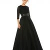 Ieena For Mac Duggal Shop For Shimmering Pleated A-Line 3/4 Sleeve Gown
