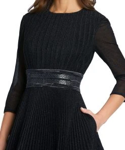 Ieena For Mac Duggal Shop For Shimmering Pleated A-Line 3/4 Sleeve Gown