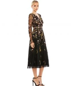 Mac Duggal Shop For Floral Embroidered A-Line Cocktail Dress
