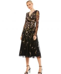 Mac Duggal Shop For Floral Embroidered A-Line Cocktail Dress