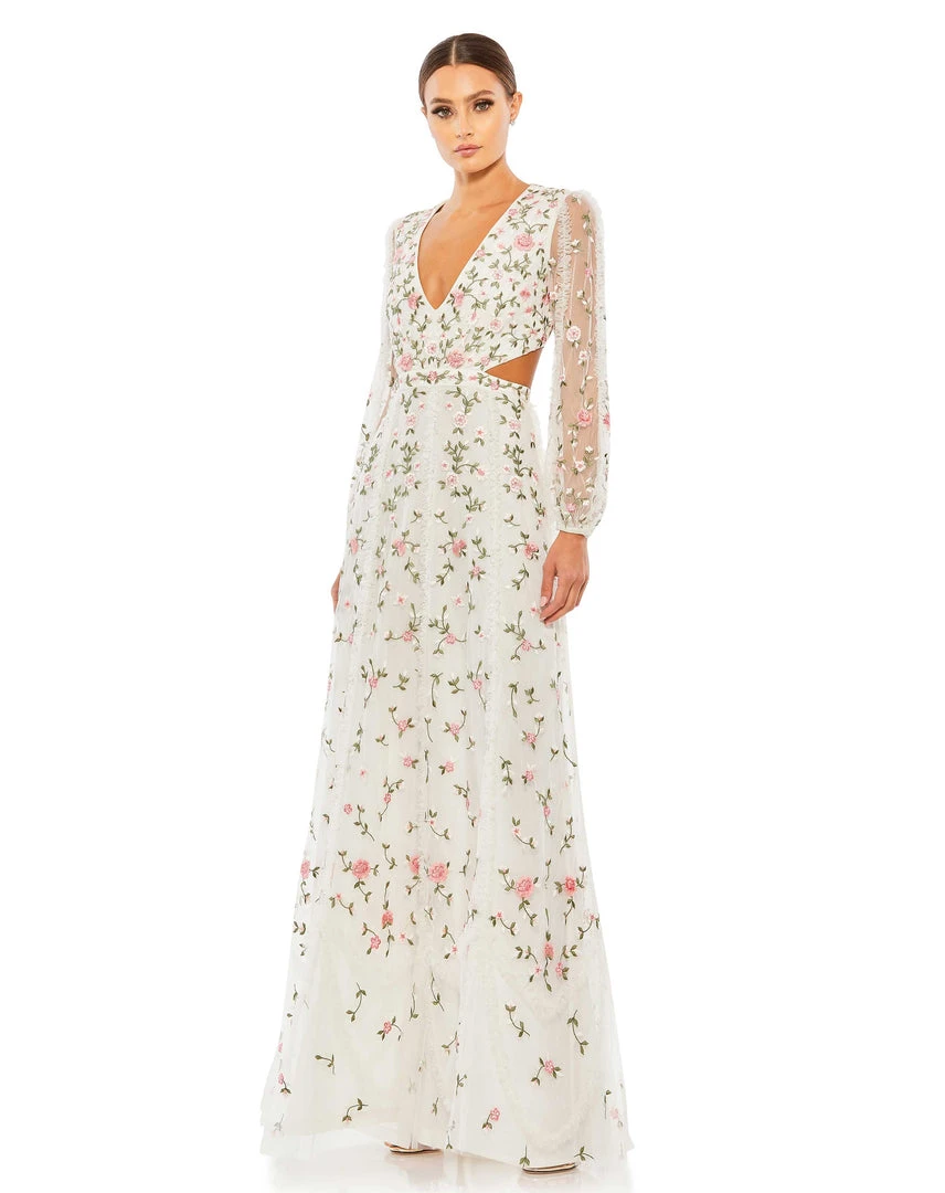 Mac Duggal Shop For Embroidered Frill Long Illusion Sleeve Gown 1 Mac Duggal Shop For Embroidered Frill Long Illusion Sleeve Gown