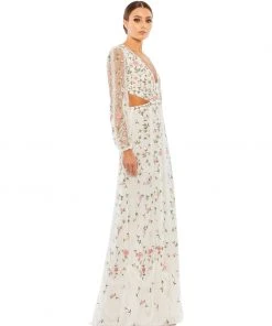 Mac Duggal Shop For Embroidered Frill Long Illusion Sleeve Gown 7 Mac Duggal Shop For Embroidered Frill Long Illusion Sleeve Gown