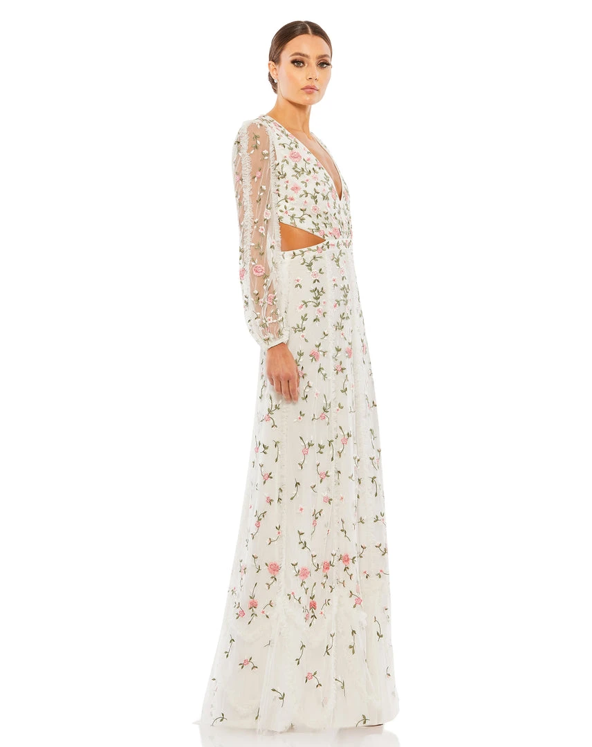 Mac Duggal Shop For Embroidered Frill Long Illusion Sleeve Gown 4 Mac Duggal Shop For Embroidered Frill Long Illusion Sleeve Gown