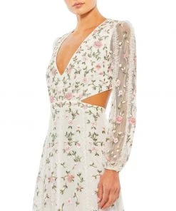 Mac Duggal Shop For Embroidered Frill Long Illusion Sleeve Gown 6 Mac Duggal Shop For Embroidered Frill Long Illusion Sleeve Gown