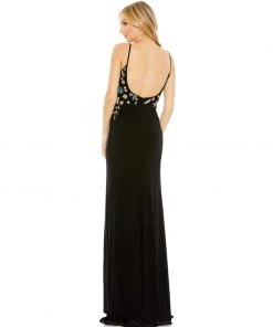 Mac Duggal Shop For Multi Color Beaded Floral Cami Gown