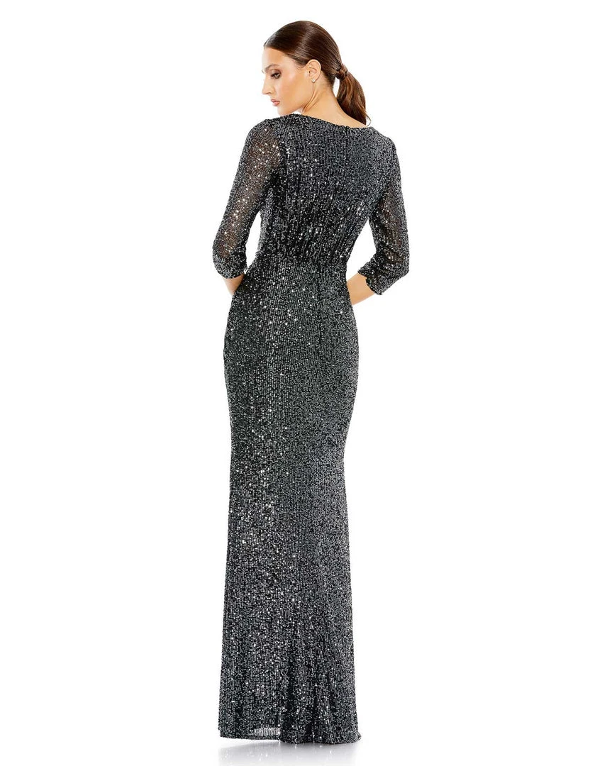 Ieena For Mac Duggal Shop For Sequined Draped 3/4 Sleeve Gown 5 Ieena For Mac Duggal Shop For Sequined Draped 3/4 Sleeve Gown