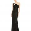 Ieena For Mac Duggal Bridesmaid Dresses Sequined Strappy One Shoulder Column Gown