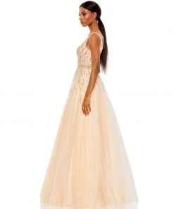 Mac Duggal Jewel Encrusted Tulle Ball Gown