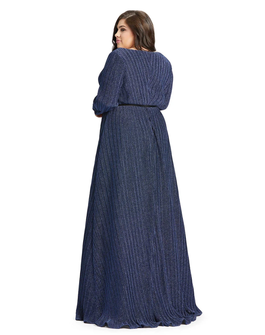 Mac Duggal Midnight Shimmering V-Neck Evening Gown (Plus) Shop For 2 Mac Duggal Midnight Shimmering V-Neck Evening Gown (Plus) Shop For