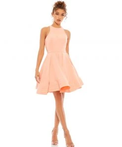 Ieena For Mac Duggal High Neck Sleeveless Skater Dress