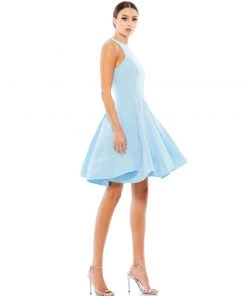 Ieena For Mac Duggal High Neck Sleeveless Skater Dress