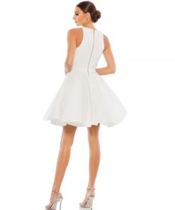 Ieena For Mac Duggal High Neck Sleeveless Skater Dress