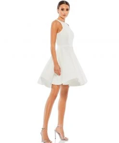 Ieena For Mac Duggal High Neck Sleeveless Skater Dress