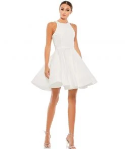 Ieena For Mac Duggal High Neck Sleeveless Skater Dress