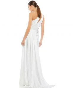 Mac Duggal One Shoulder Cutout Charmeuse Gown