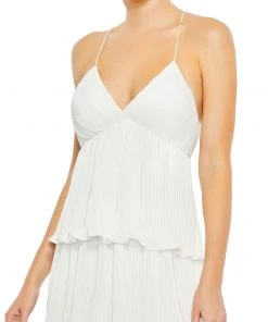 Ieena For Mac Duggal Spaghetti Strap Ruffle Layered Maxi Dress Shop For