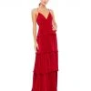 Ieena For Mac Duggal Spaghetti Strap Ruffle Layered Maxi Dress Shop For