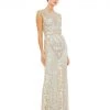 Mac Duggal Shop For Embellished Beaded Fringe Cap Sleeve Gown
