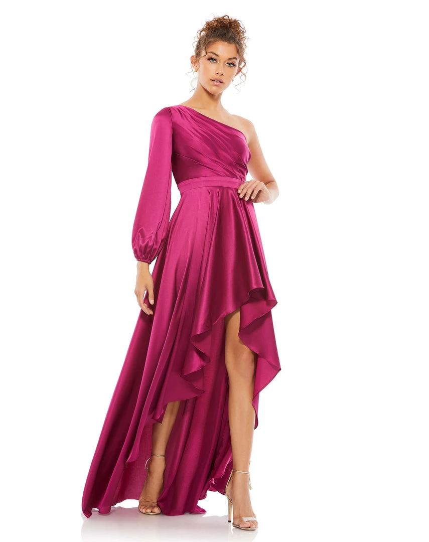 Ieena For Mac Duggal Shop For One Shoulder Blouson Sleeve Hi-Low Gown 6 Ieena For Mac Duggal Shop For One Shoulder Blouson Sleeve Hi-Low Gown