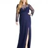 Mac Duggal Shop For Midnight Sweetheart Lace Gown (Plus)
