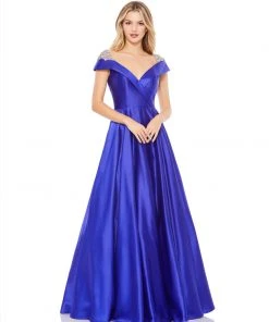 Mac Duggal Embellished Cap Sleeve V Neck A Line Gown Shop For