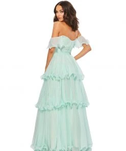 Mac Duggal Tiered Chiffon Ball Gown Shop For