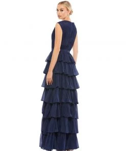 Ieena For Mac Duggal Sparkly Ruffle Layered Dress Wedding Guest