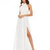 Mac Duggal Rosette Halter Chiffon Evening Gown Shop For