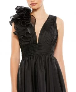 Mac Duggal Shop For Plunging Ruffled A-Line Cocktail Dress