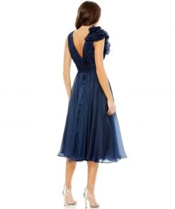 Mac Duggal Shop For Plunging Ruffled A-Line Cocktail Dress