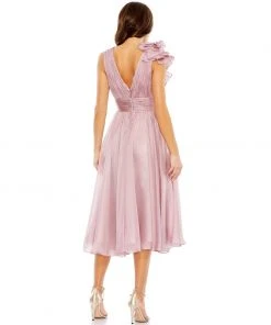 Mac Duggal Shop For Plunging Ruffled A-Line Cocktail Dress