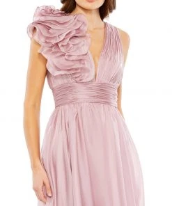 Mac Duggal Shop For Plunging Ruffled A-Line Cocktail Dress