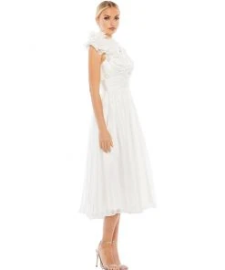 Mac Duggal Shop For Plunging Ruffled A-Line Cocktail Dress