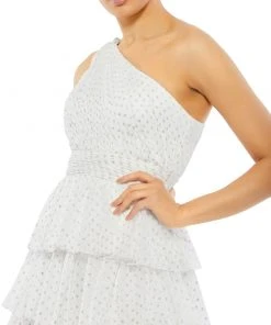 Mac Duggal One Shoulder Ruffle Tiered Gown 5 Mac Duggal One Shoulder Ruffle Tiered Gown