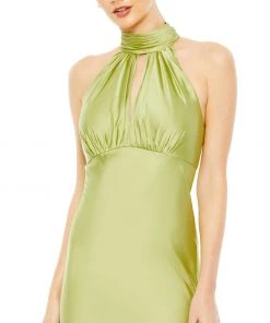 Mac Duggal Keyhole Halter Empire Waist Gown