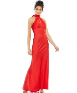Mac Duggal Keyhole Halter Empire Waist Gown