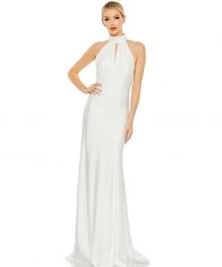 Mac Duggal Keyhole Halter Empire Waist Gown