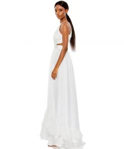 Mac Duggal Pleated Criss Cross Cut-Out Halter Neck Gown Shop For 6 Mac Duggal Pleated Criss Cross Cut-Out Halter Neck Gown Shop For