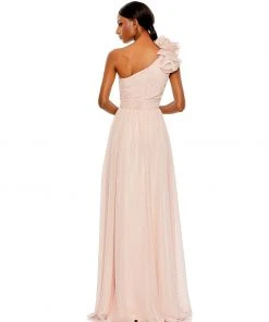 Mac Duggal Polka Dot Ruffled One Shoulder Gown Shop For 21 Mac Duggal Polka Dot Ruffled One Shoulder Gown Shop For