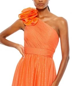 Mac Duggal Polka Dot Ruffled One Shoulder Gown Shop For 14 Mac Duggal Polka Dot Ruffled One Shoulder Gown Shop For