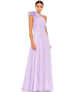 Mac Duggal Polka Dot Ruffled One Shoulder Gown Shop For 16 Mac Duggal Polka Dot Ruffled One Shoulder Gown Shop For