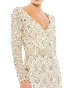 Mac Duggal Geometric Embellished Evening Gown Shop For