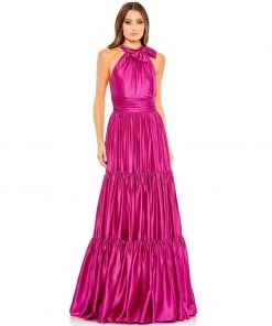 Mac Duggal Ruffle Halter Neck Gown Shop For