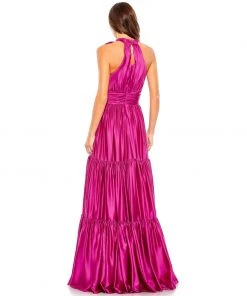 Mac Duggal Ruffle Halter Neck Gown Shop For
