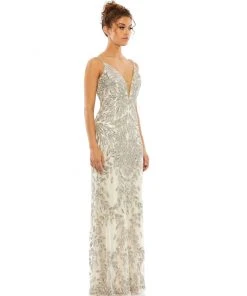 Mac Duggal Shop For Embellished Leaf Evening Gown